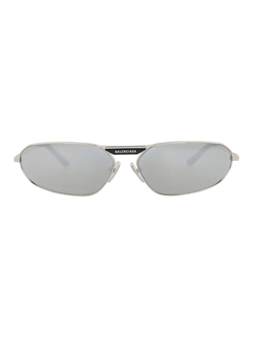 Balenciaga Silver Frame Sunglasses with Gray Lenses